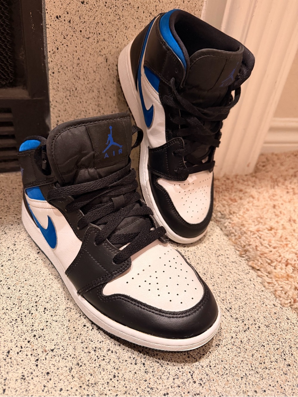 Jordan Kids' High-Top Sneakers - White/Black/Blue